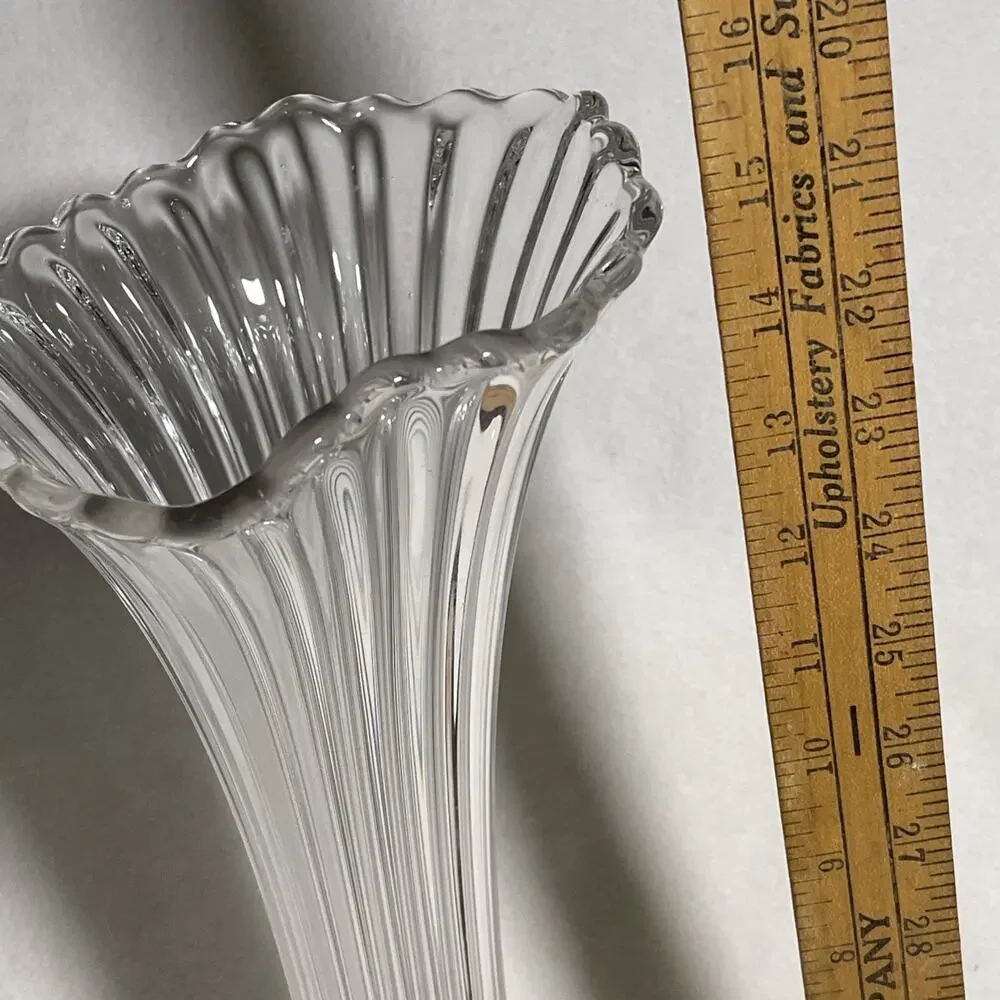 Antique Fenton Swung Vase Clear Early Circa 1918 UV Glow Rare